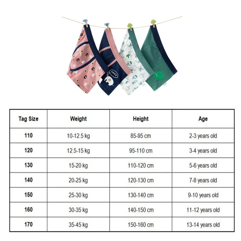 2Pcs/Lot Boys Underwear Boxer Elephant Dinosaur Design Kids Cotton Briefs Children's Panties Soft Shorts 2-14Y