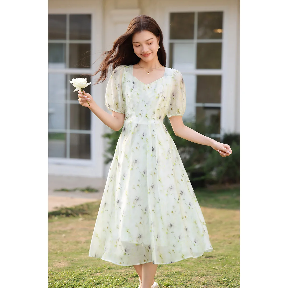SENTUBILA 2026 Summer Floral Print Dress For Women French Fashion Holiday  Vacation Short Sleeve Lyocell Midi Dresses 142L54362 - AliExpress 200000345