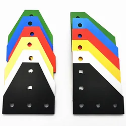 Aluminum 5-hole/7-hole 2020/3030/4040/4545 Connecting Plate T-shaped L-shaped Reinforcement Plate Right Angle Connection Black