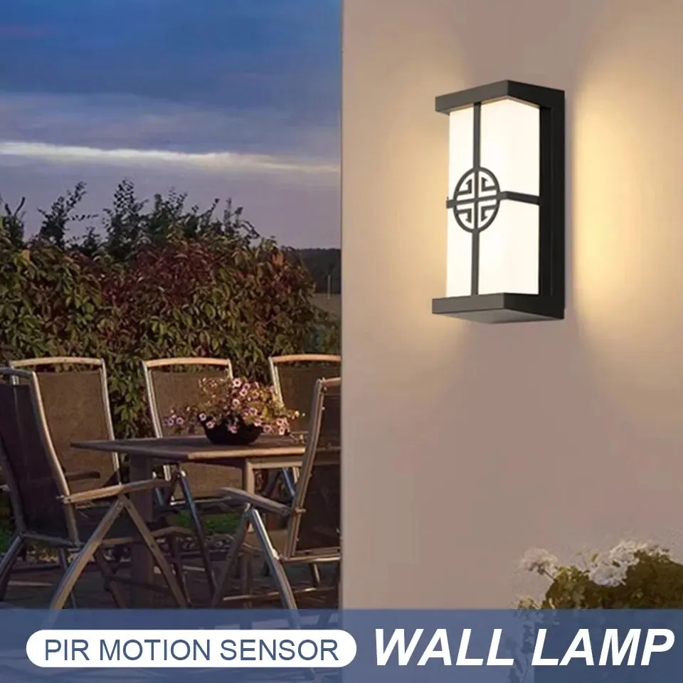 محس حركة وحدة إضاءة LED جداريّة ضوء 16 واط داخلي وخارجي مقاوم للماء IP66 الشرفة الجدار مصباح المنزل الشمعدان إضاءة ديكورية