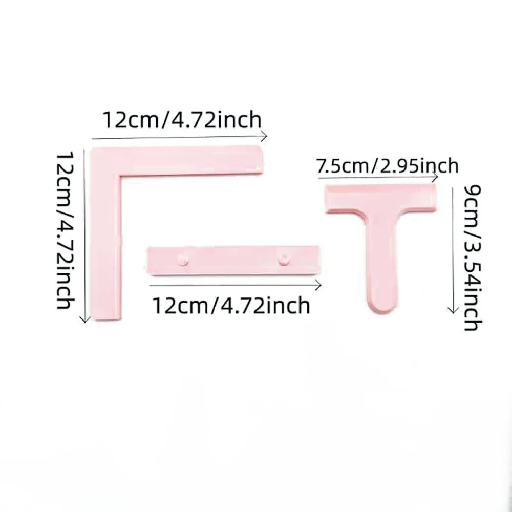 5D Diamond Painting Alignment Tool Set with Horizontal Ruler, Right-Angle Ruler & Edge Pusher for Neat Diamond Edges