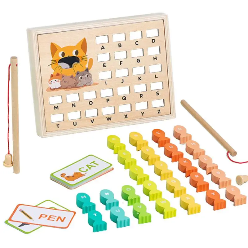 

Wooden Magnetic Fishing Game Color Sorting Puzzle Preschool Learning Toy Educational Color & Shape Sorter Number Color Sorting