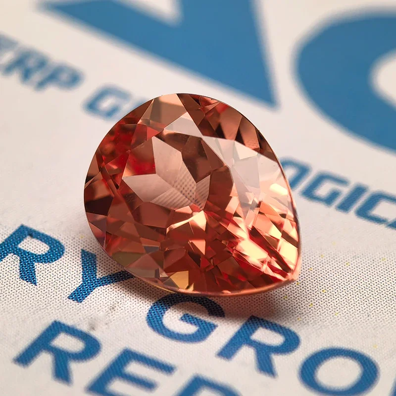 Lab Grown Sapphire Sunset Orange Color Pear Shaped VVS1 Charms DIY Ring Necklace Earrings Main Materials  with AGL Certificate
