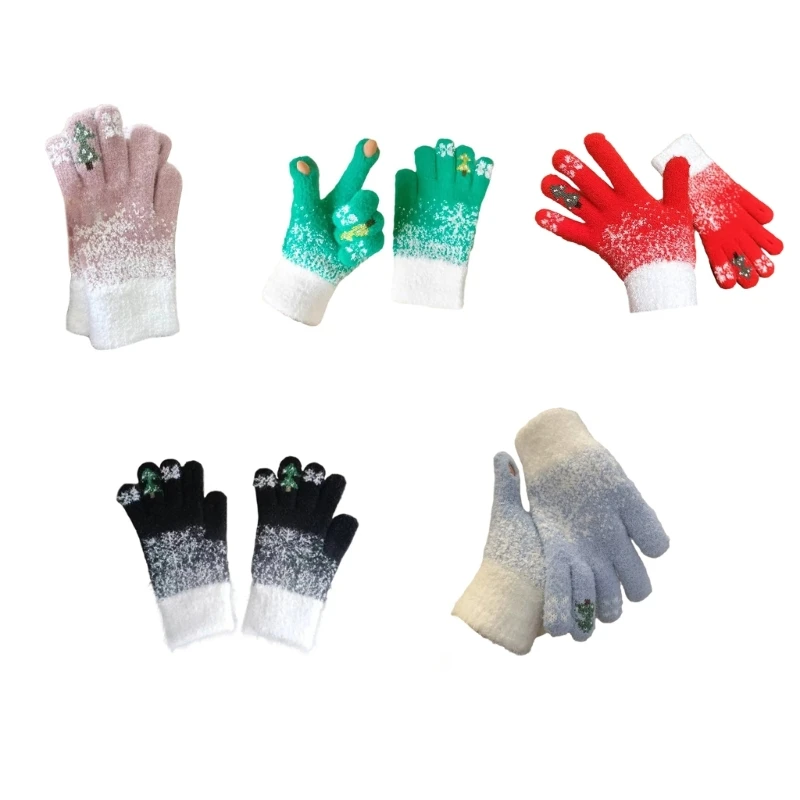 

1pair Christmas Tree Mittens Touches Screen Gloves Thermals Cycling Gloves for Men and Women