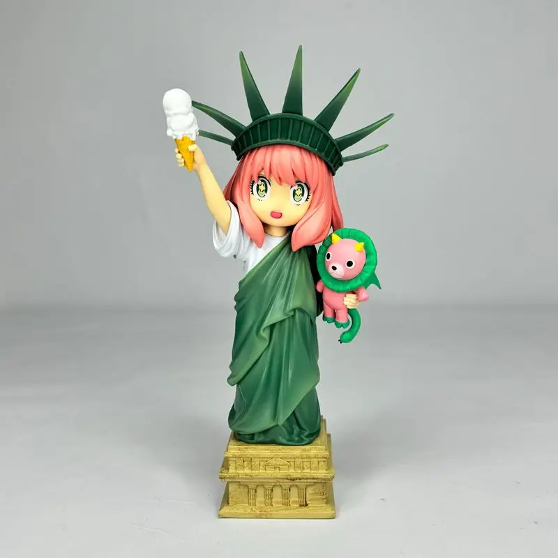 Statue Of Liberty Ania 19 Cm Handmade Gift Anime Creative Case Desktop Ornament Anime Action Figure Figures Collection Model