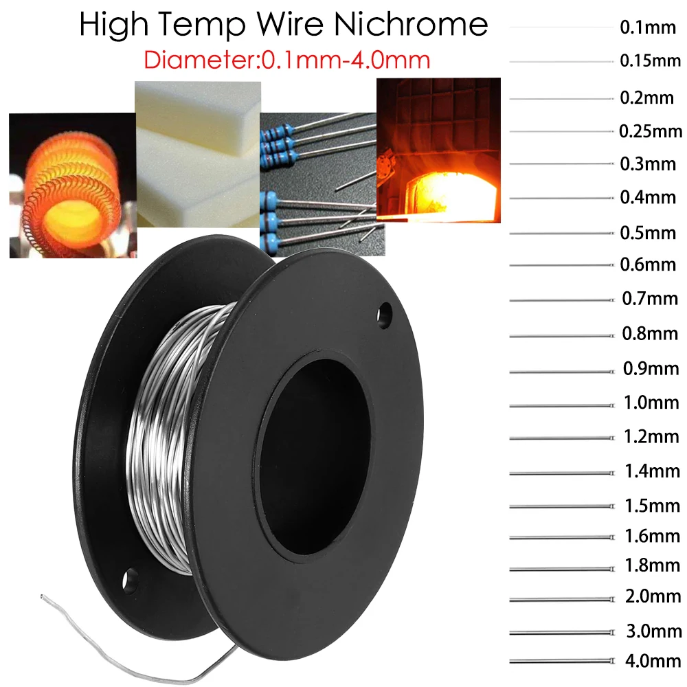 

10M/Roll Nichrome Wire Electric Heating Coils Premade Coil Resistance/heating Wire For Atomizer Diameter 0.1 - 2.5mm