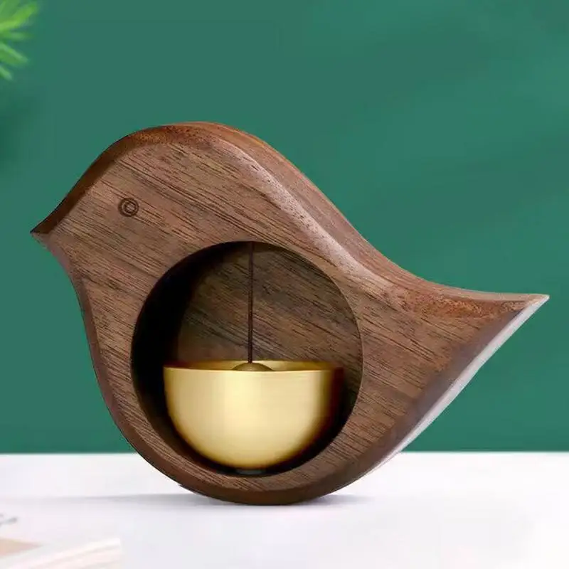 Japanese Porch Door Reminder Bell Wood Doorbell for Door Opening Outdoor Suction Type Wind Chime Entering Home Decorative Gift