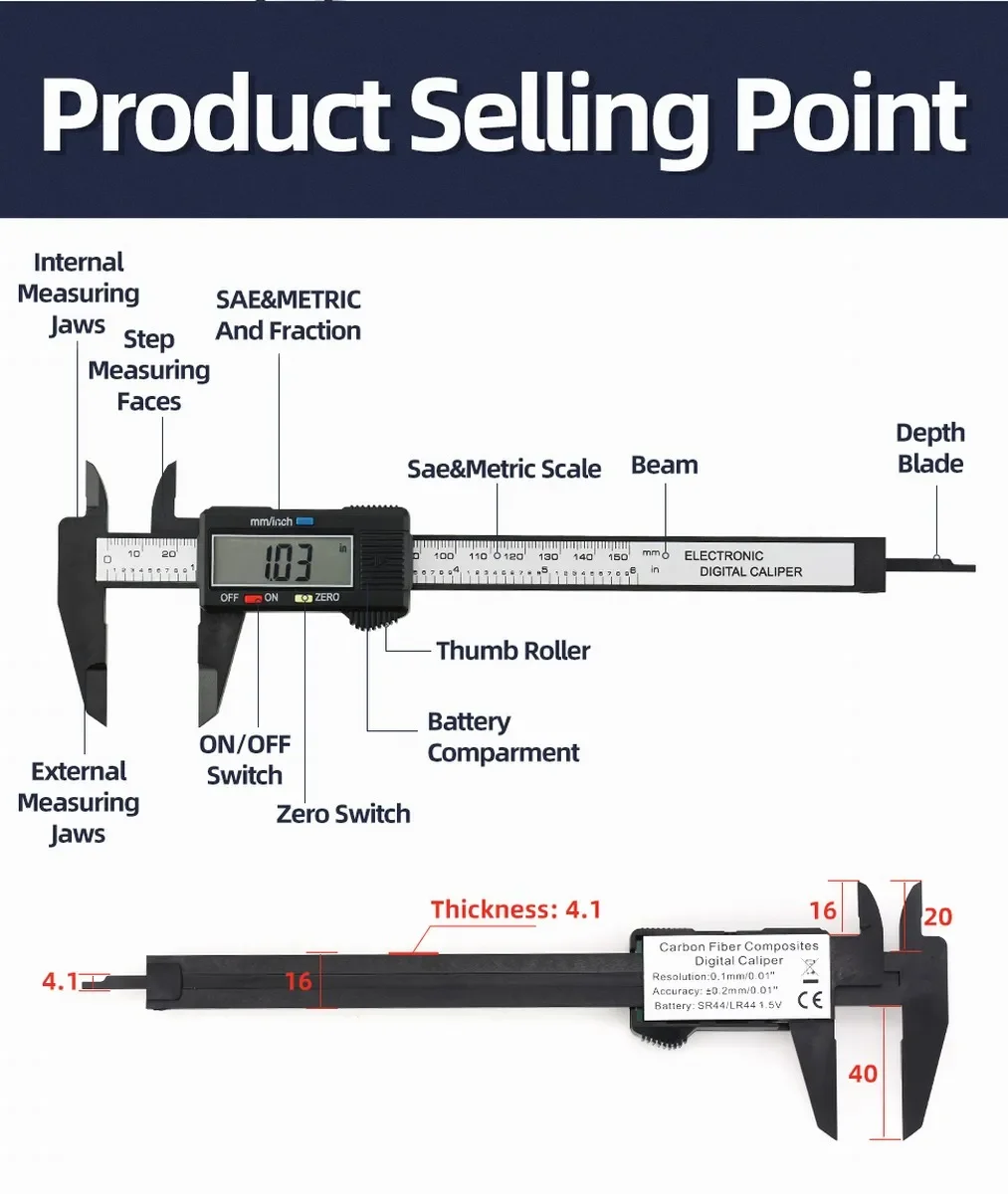 6 بوصة 150 مللي متر أداة قياس الفرجار الفولاذ المقاوم للصدأ فرجار رقمي Messschieber paquimetro أداة قياس الورنية الفرجار