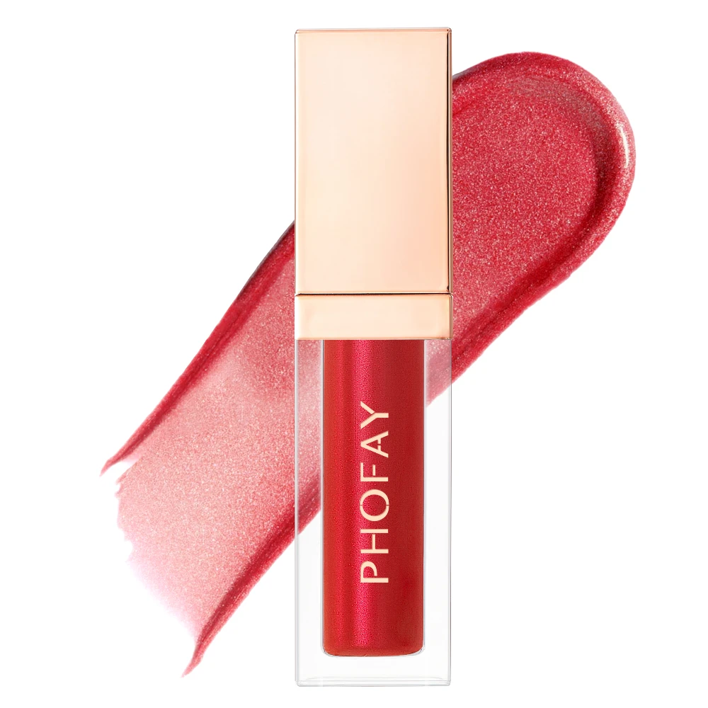 PHOFAY Ultra-Glossy Lip Gloss Diamond Liquid Lipstick Moisturizing Long-Lasting Sparkling Waterproof Lip Gloss Cosmetics