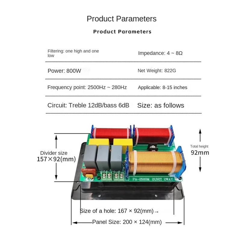 Haut-parleur audio à 2 voies, 800W, synchronisation morte, triple basse, 2 unités croisées, livre, bricolage, HIFI, cinéma maison, durable, installation facile