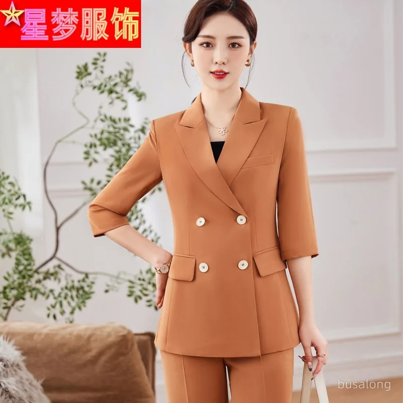 

Small Suit Jacket Women's New Women's Design Simple 3/4 Sleeve Suit Popular College Student Business Suit Pants