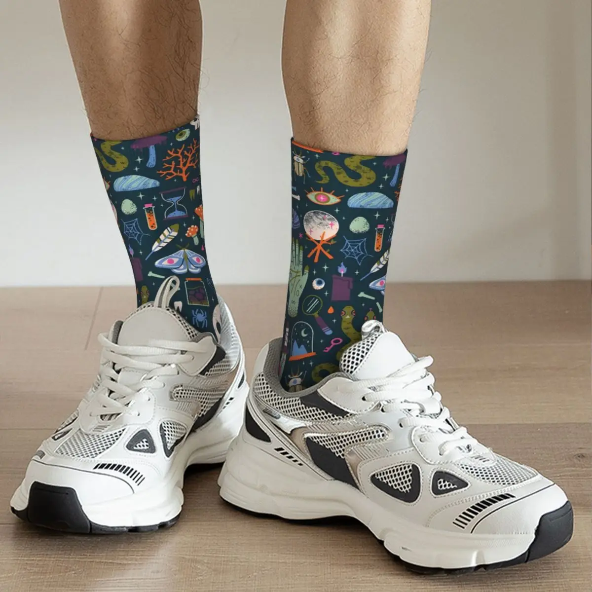 Retro Curiosities Men's compression Socks Unisex Street Style Seamless Printed Novelty Crew Sock