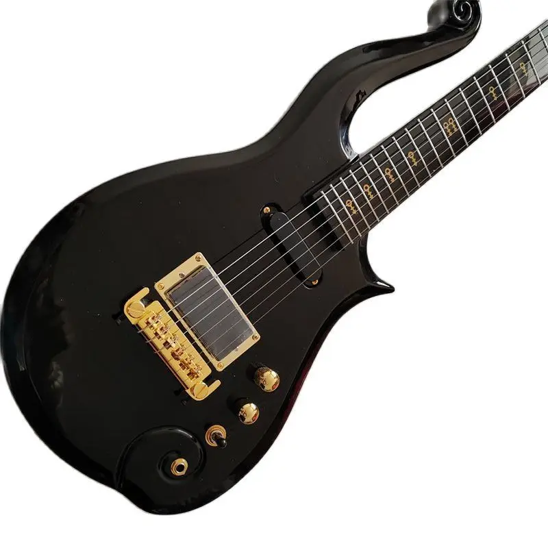 

Little Prince Black Paint 6-string Electric Guitar 22 Frets Maple Fingerboard Gold Accessories Humbucker Pickups Factory Outlet