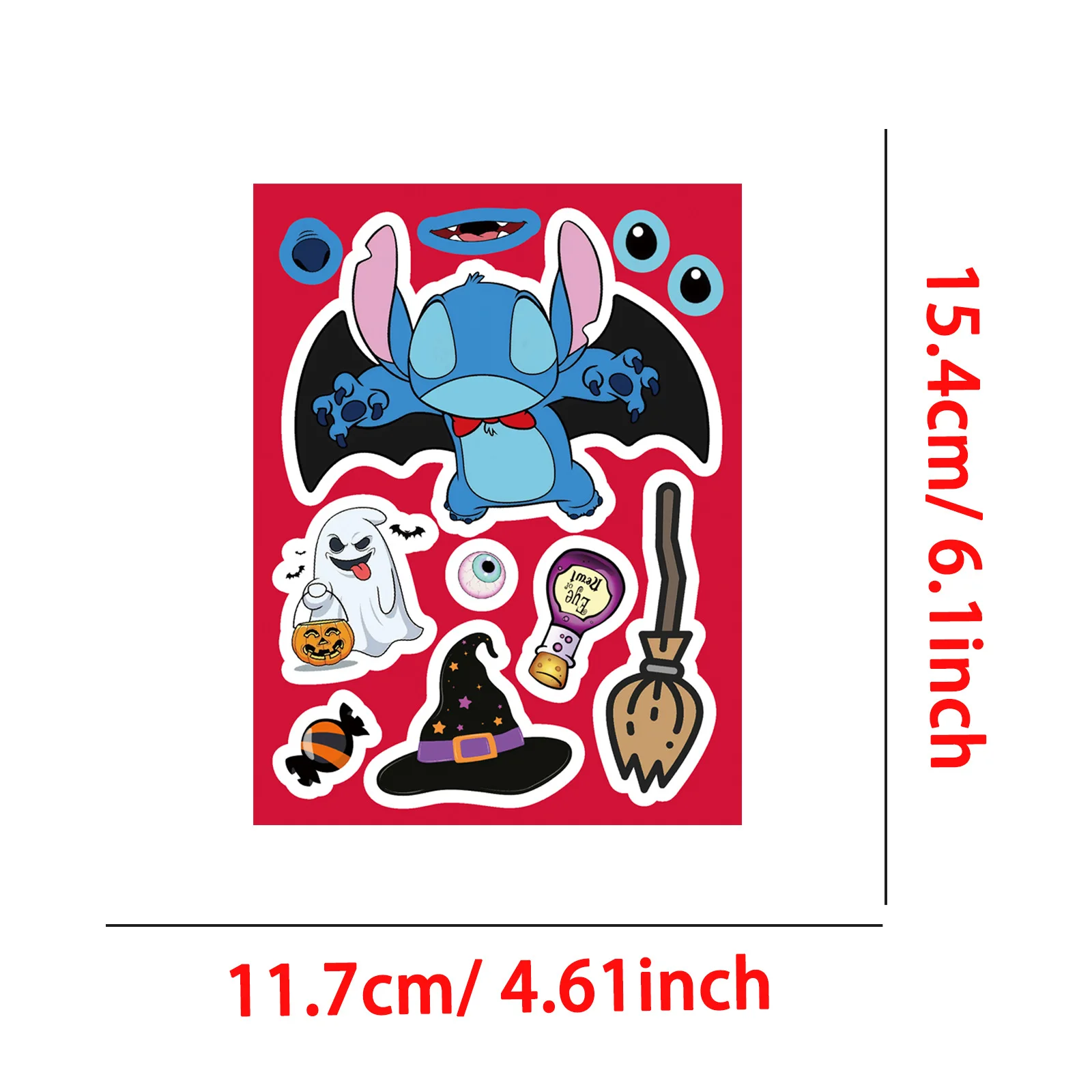 8/16 folhas disney dos desenhos animados bonito ponto quebra-cabeça fazer um rosto adesivo para festa decorativa copo de água scooter brinquedo das crianças presente