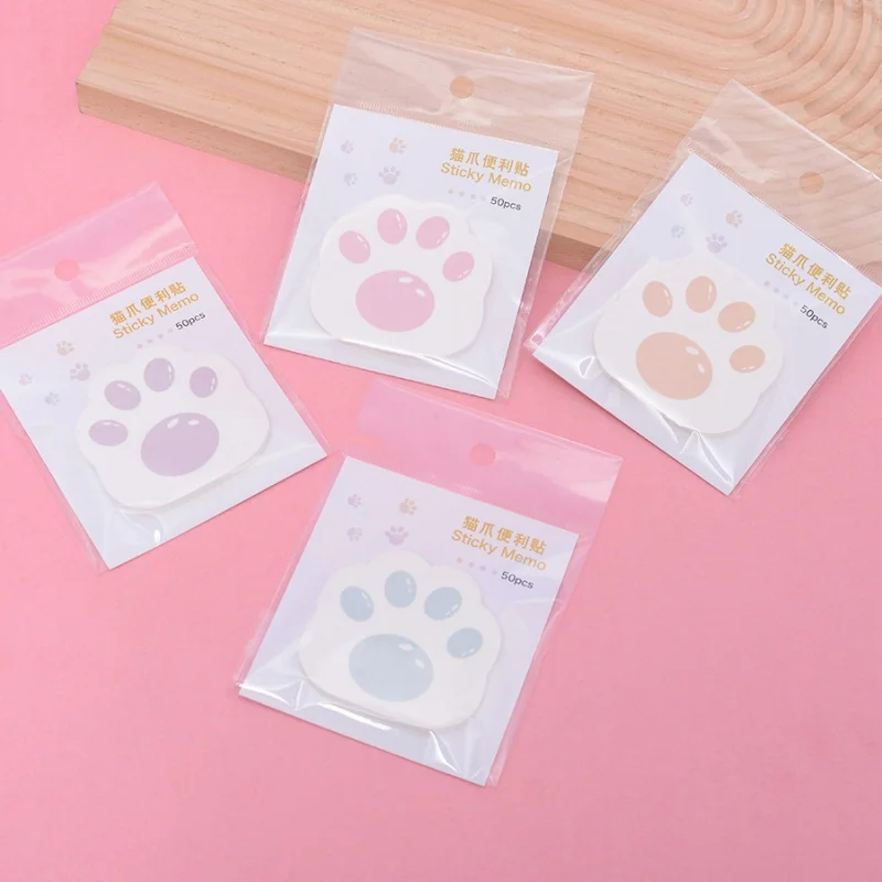 40pcs/lot Kawaii Cat Paw Memo Pad Cute N Times Stationery Label Notepad Bookmark Post School Supplies