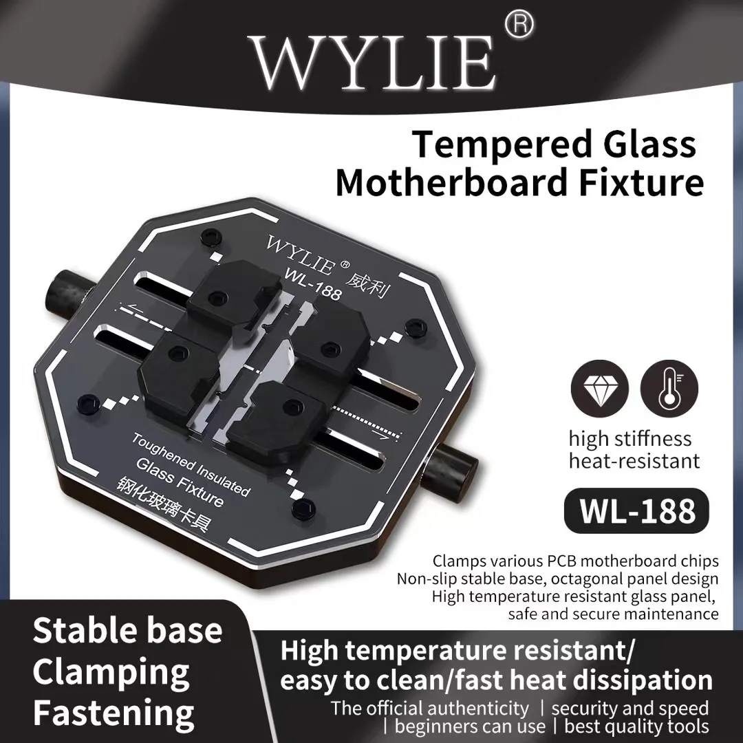 WYLIE tempered glass motherboard clip easy to clean high temperature resistant mobile phone repair motherboard chip fixing clip