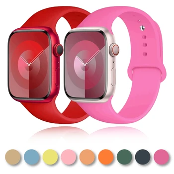 애플 워치 밴드용 스트랩, 실리콘 스포츠 팔찌 밴드, iWatch 시리즈 울트라 2 SE 9 8 7 6 5 3, 40mm, 44mm, 49mm, 45mm, 41mm, 38mm, 42mm 