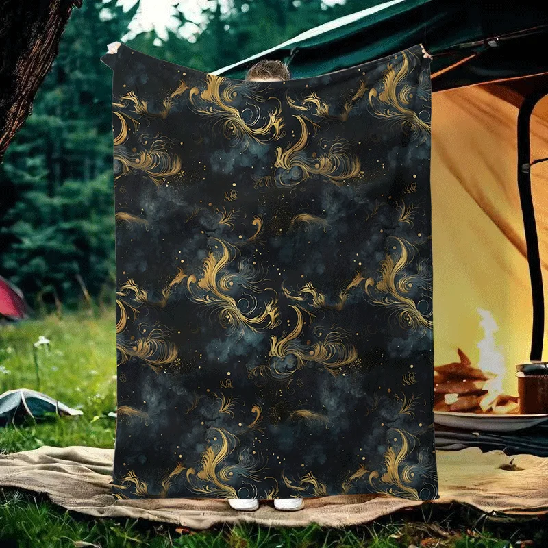 

1pc Dark Fantasy SEAMLESS PatternsFlannel Blanket for Couch Bed Sofa Comfy Warm blankets for Christmas Festival Gifts all seaso