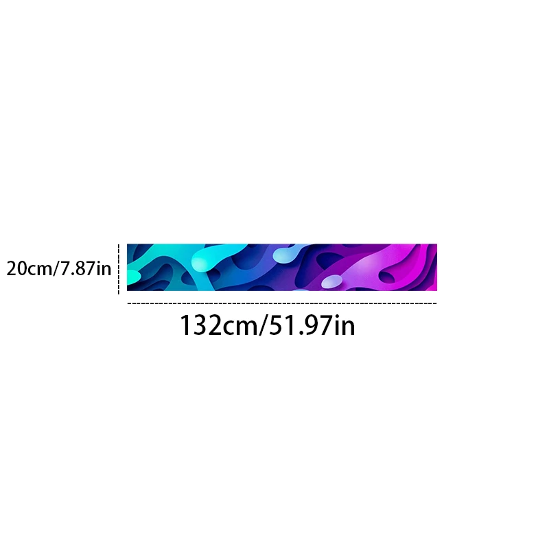 A blue-violet fluid gradual change futuristic wind trim strip unique sticker, suitable for the front windshield of your car