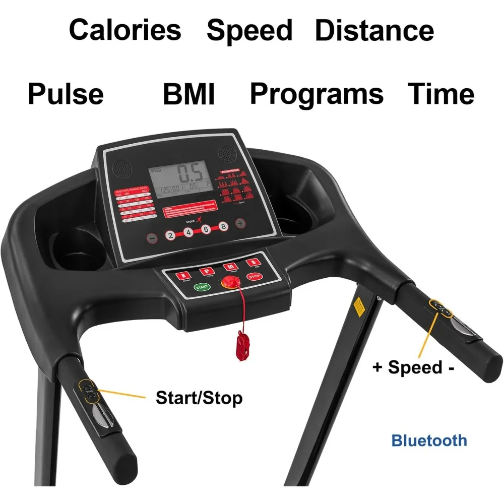 Bluetooth Connectivity, 3.5HP Motor-Perfect for Small Spaces, Compact Folding Treadmill for Home - 330 LBS Capacity with Incline