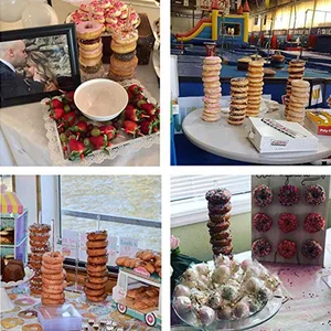 Holz Donut -Unterstützung für Hochzeitsdekoration, Wanddekoration, Dessert, Donut, Tischunterstützung, Babyparty, Geburtstagsfeier, Tischdekoration Supplies 8 Hauptverkaufssport -Süßwarenbar - №5