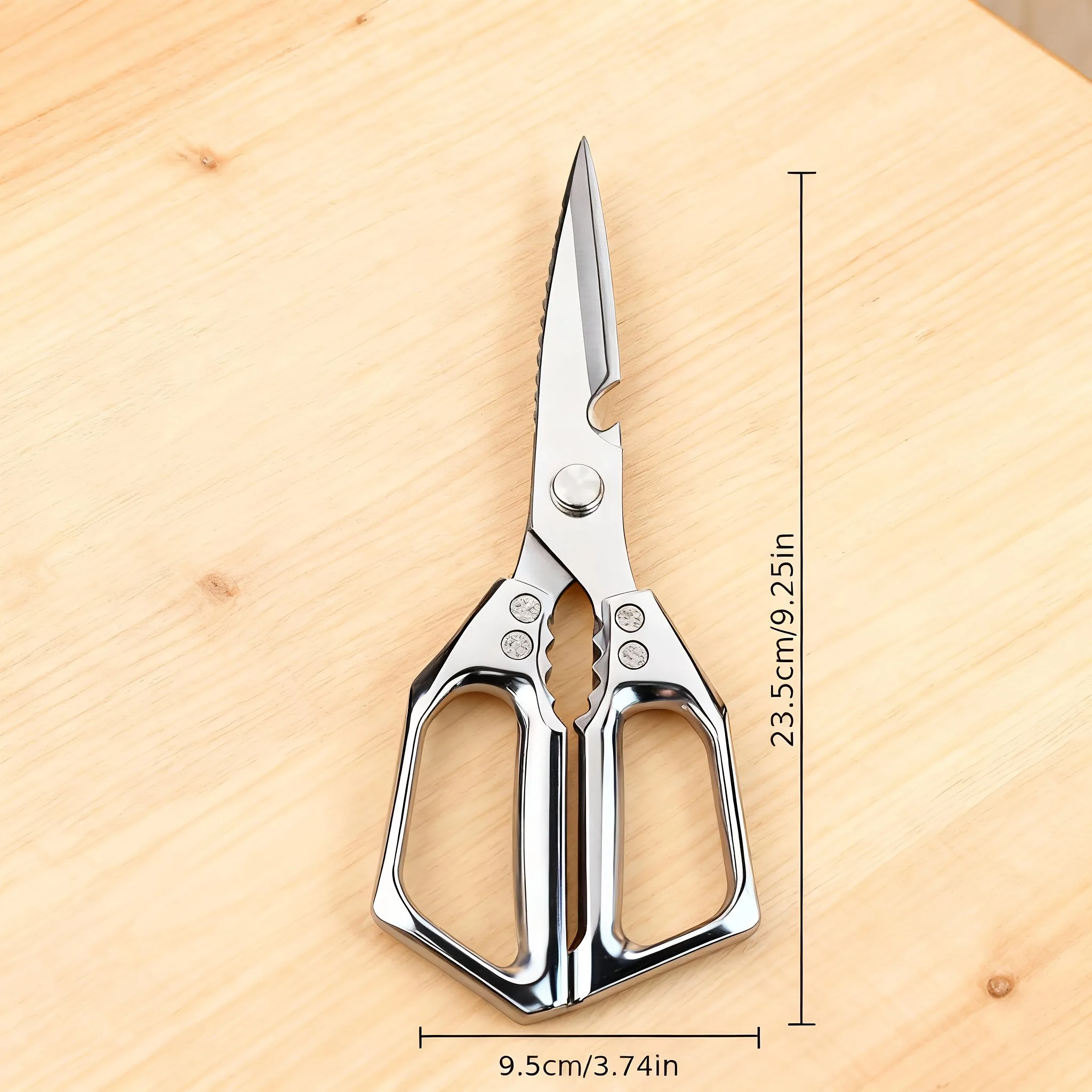 Heavy-duty stainless steel scissors with sharp blades - professional for cutting meat, chicken, poultry, fish, fruits, and veget