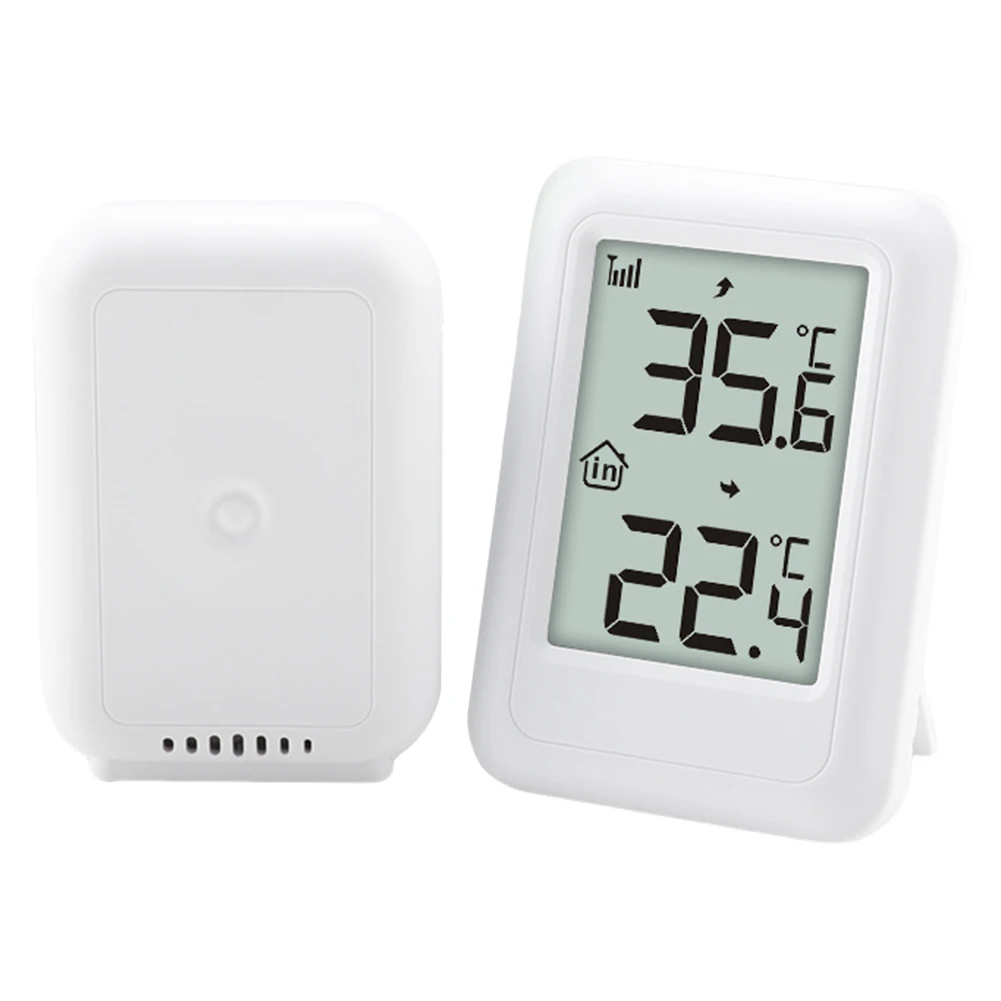 Wireless Thermometer with Hanging Hole Temperature Humidity Meter with Support Frame Temperature Monitor for House Room Patio