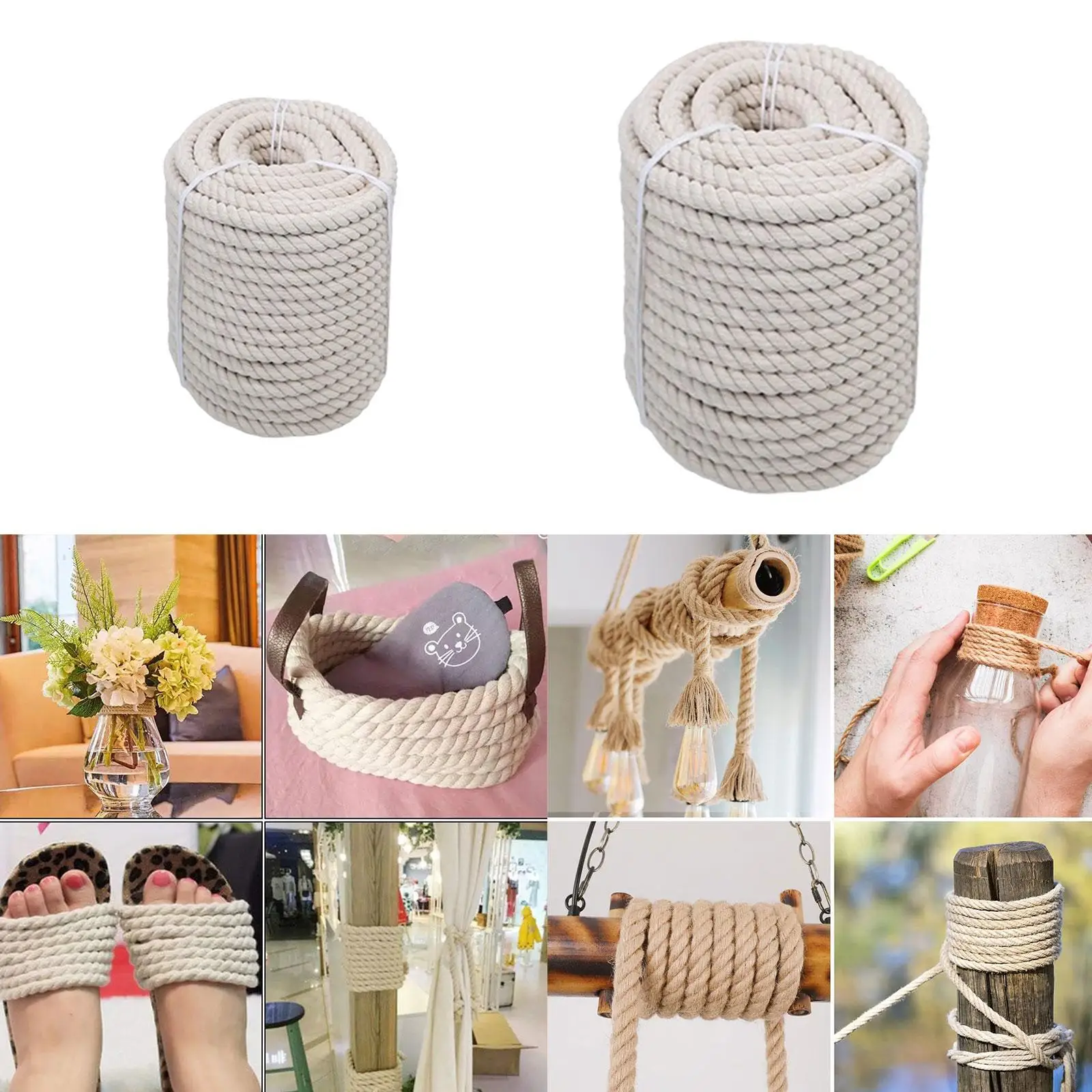 

Cotton Rope Soft Thick Craft Rope for Landscaping Pet Toys Wedding Rope