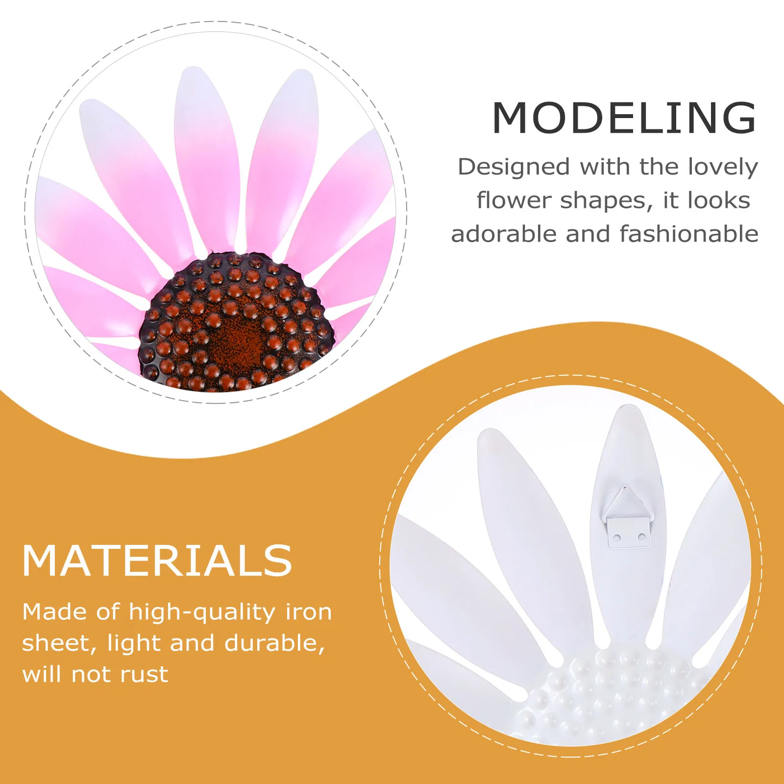 

1pcs Sunflower Iron Art Metal Hanging Decor Home Office Hotel Indoor Decorative Flower Shaped Durable Creative Metal Flower Wall