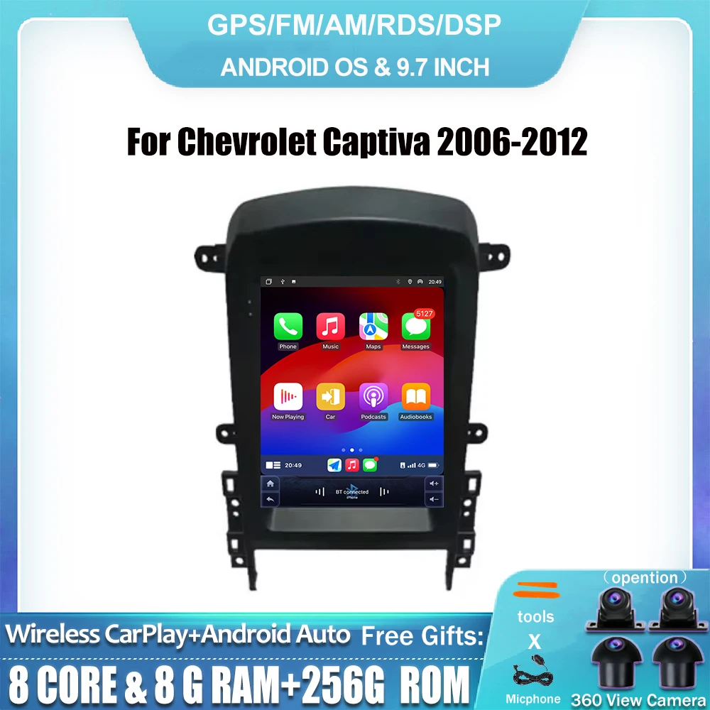 Android 14 For Chevrolet Captiva 2006-2012 Car Radio Multimedia Player GPS Navigation Carplay Android auto