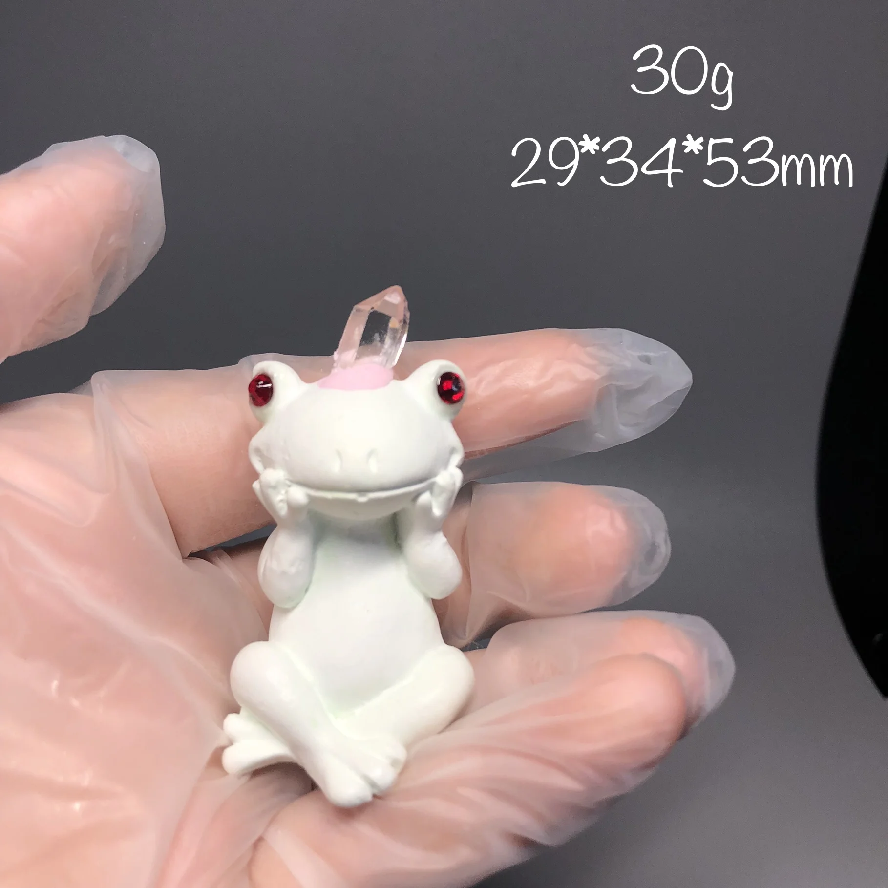 

Natural crystal clusters frog plaster sculpture crafts decorated with polished gifts for Reiki healing