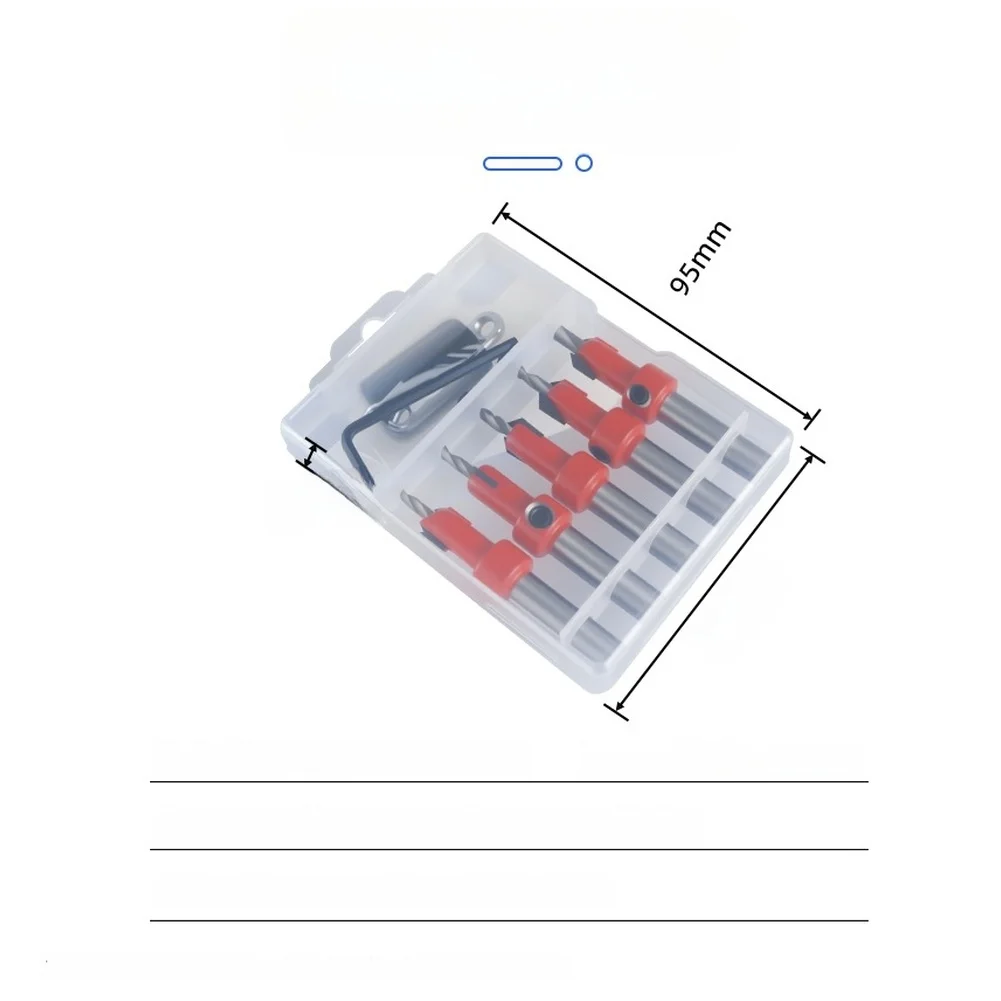 8mm 10mm Countersink Step Drill Bits with Precision Stop Ring for Wood Drilling Applications Requiring Depth Accuracy