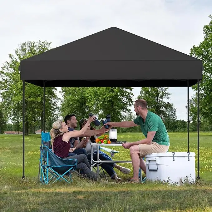 Canopy Tent 10X10FT Pop Up Canopy - Commercial Instant Shelter Adjustable Heights with Wheeled Bag Portable Gazebo for Patio