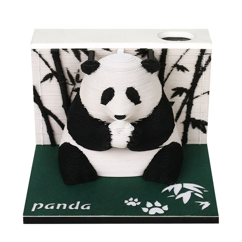 Paper Ulti-functional 3D Magic Castle Notepads Wide Application Decoration Eco-friendly 3D Memo Pads giant panda