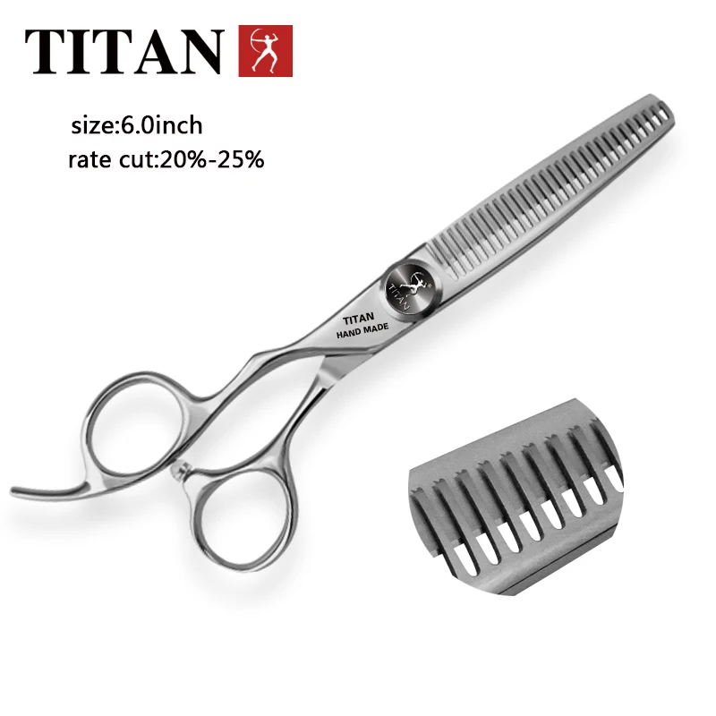 TITAN – ciseaux de barbier professionnel, coupe à poignée gauche, pour cheveux amincissants, coiffure