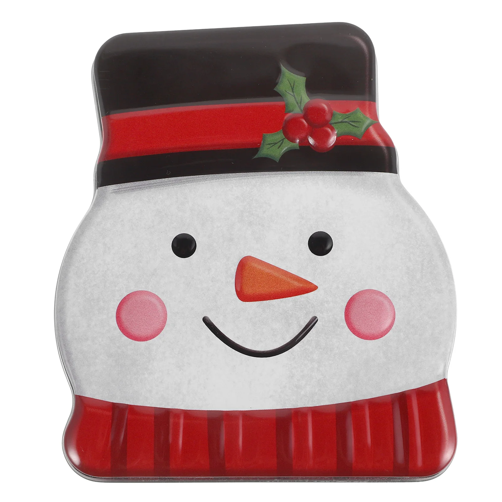 

Spacious Christmas Treat Container Snowman Artwork Tinplate Box Lid for Cookies Chocolates and Party Favors Storage