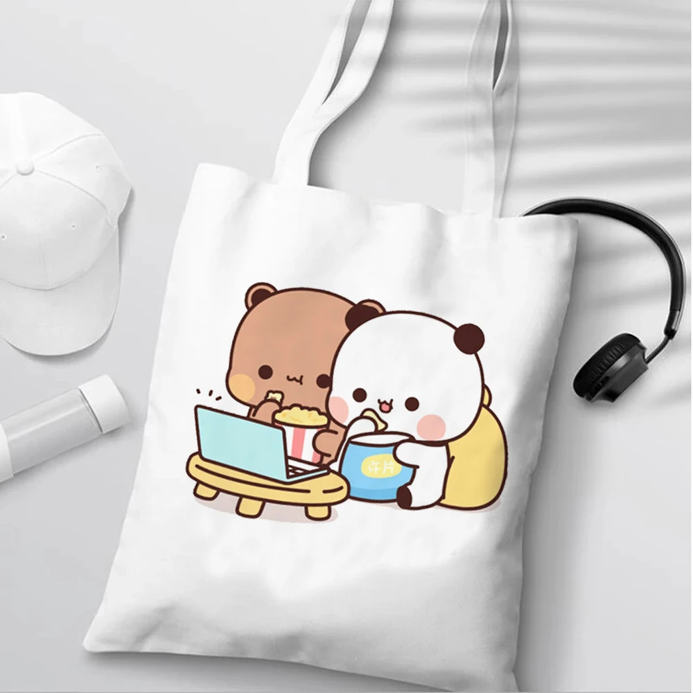 Bubu Dudu Anime Print Canvas Bag Women's Shoulder Bag Fashion Large Capacity Shopping Shopper Tote Bags