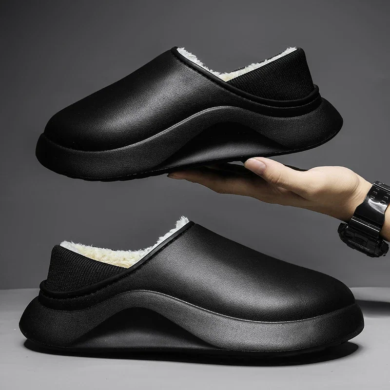 

Мужские зимние хлопковые тапочки, повседневная удобная обувь для дома, мужские новые модные уличные мужские тапочки с уникальным дизайном, сохраняющие тепло