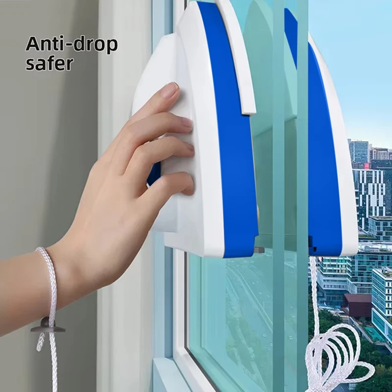 1pc Home Water Injection Glass Wipe Double-Sided Magnetic Glass Window Cleaner, Multi-Functional Double-Layer Aerial-ABLA