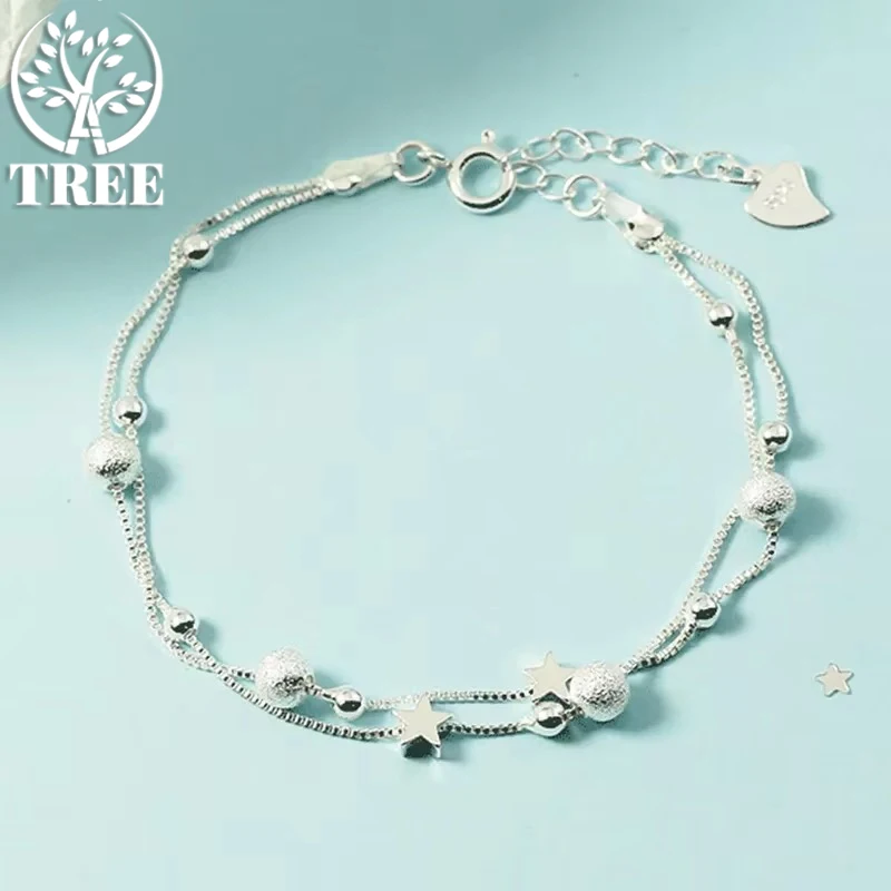 

ALITREE 925 Sterling Silver Beautiful Stars Bracelets for Women Fashion Designer Party Wedding Charm Fine Jewelry Holiday Gifts