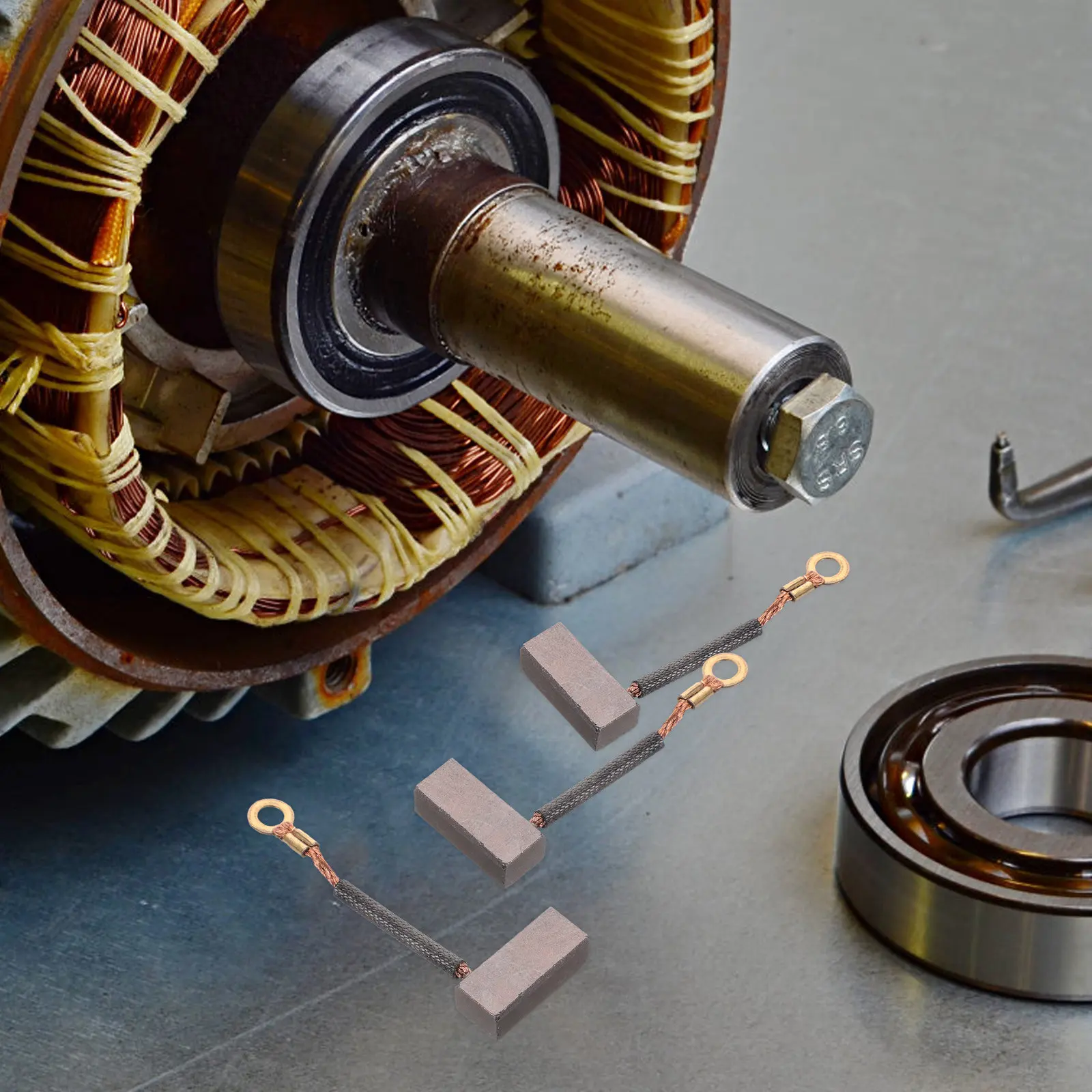 

10pcs Pump Carbon For Generator Water Pump Replacement Wear-Resistant Long Lifespan Easy Install Carbon Brush For Electric Motor