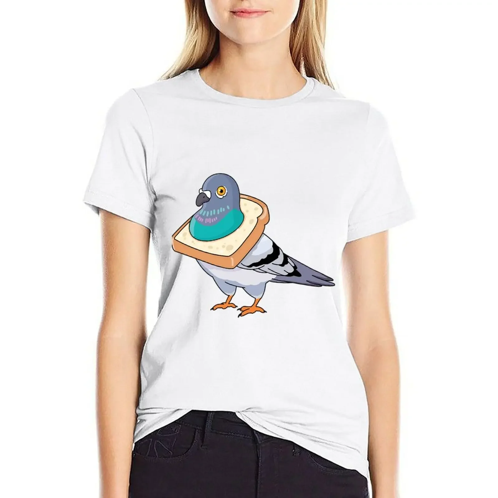 

Pigeon T-ShirtNYC Bread Pigeon T-shirt summer top hippie clothes oversized Top Women