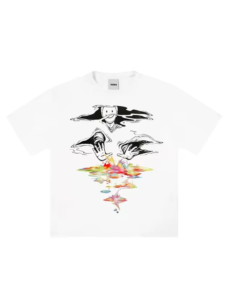Men T-Shirt lyrical Cotton Oversized Graphic Kawaii Hip Hop Korean Fashion Short Sleeve Tops Tee Y2k Streetwear Harajuku Clothes
