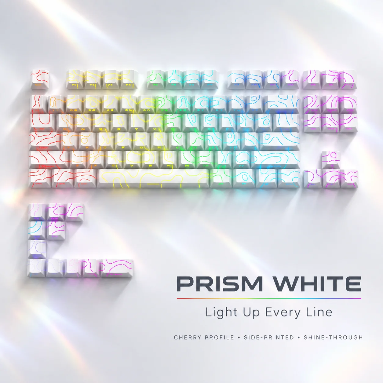 Topographic Contour PBT Dye-Sub 134-Key Keycap Set (Cherry)