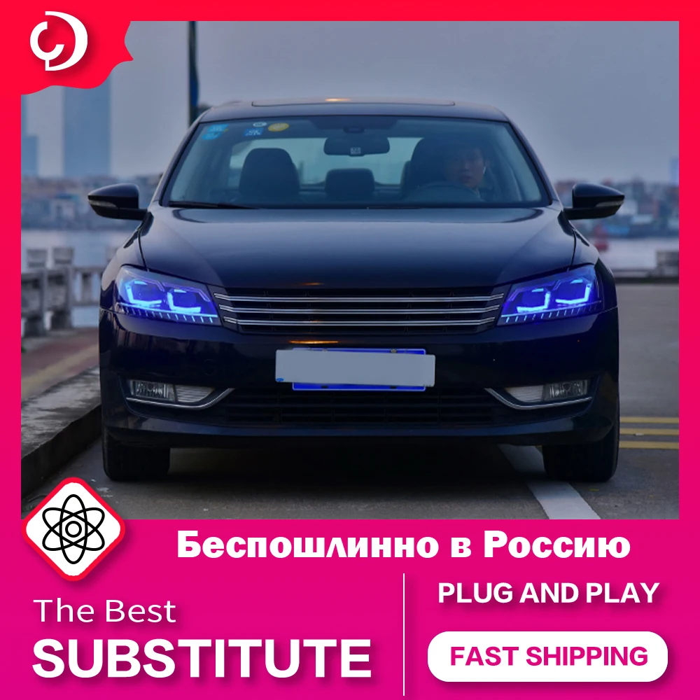 AKD Car Styling Headlights for VW Passat B7 US Verson 2011-2015 LED Headlight DRL Turn Signal Light Angel Eyes Auto Accessories