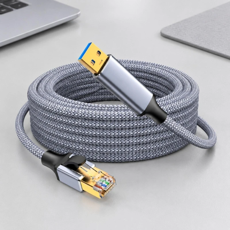 F68B Type C/USB to RJ45 Ethernet Link Cable Featuring Molded Strain Relief Both Ends