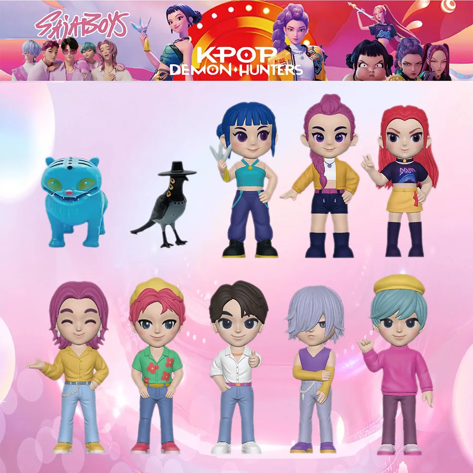 베스트셀러 치비 스타일 케이팝 마녀 헌터 그룹 아이돌들 |   누워있는 봉제 인형 (남자/여자 그룹) |   호랑이와 까마귀 블라인드 박스 피규어
