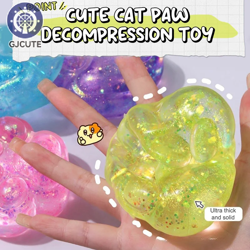 Cute Cartoon Cat Paw Squishy Toy Soft Mochi Squeeze Toy Slow Rebound Stress Relief Toys Stress Release Hand Relax Gifts