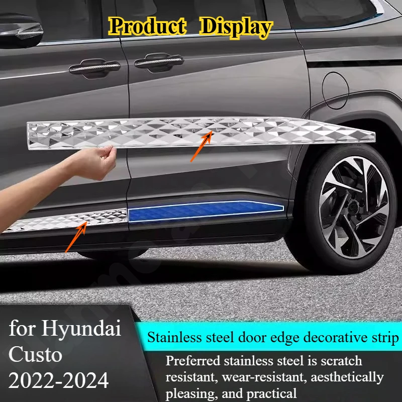 

for Hyundai ‌Custo‌ 2022-2024 Front door body anti-collision and scratch resistant bright strip
