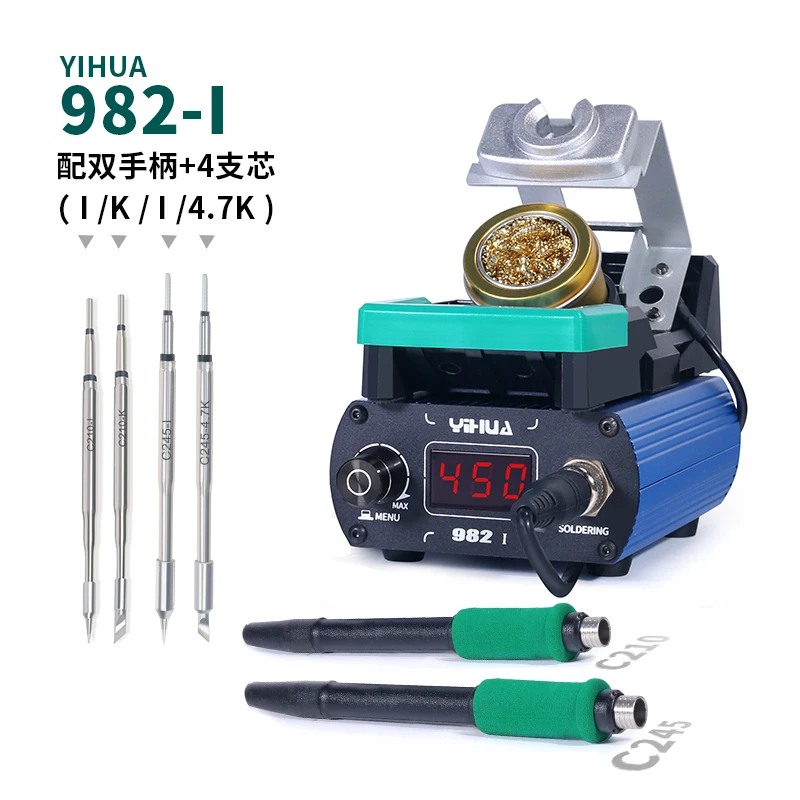 

YIHUA 982-i Soldering Station 450℃ Rapid Heating, Compatible with C210 C245 Soldering Iron Tips